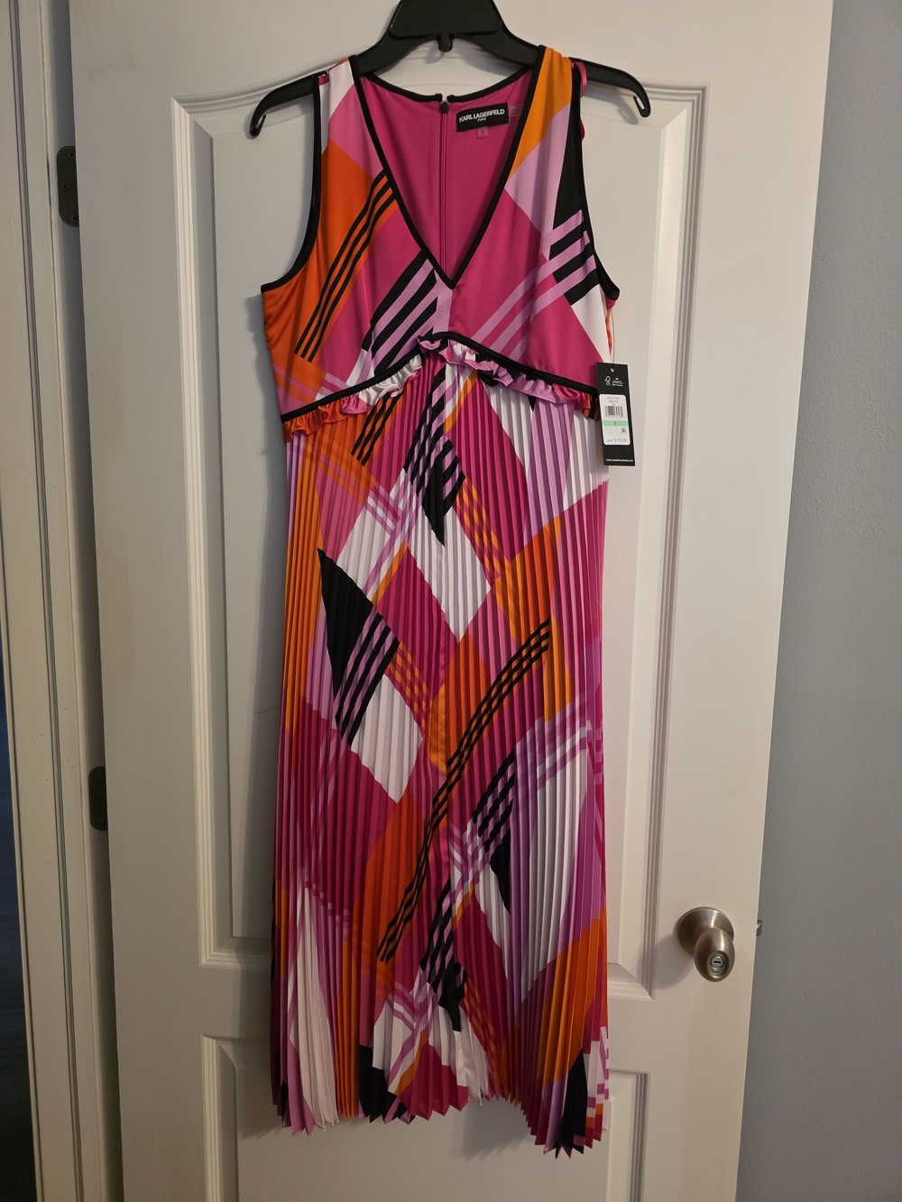 Karl Lagerfeld Pink and Black Trim Dress